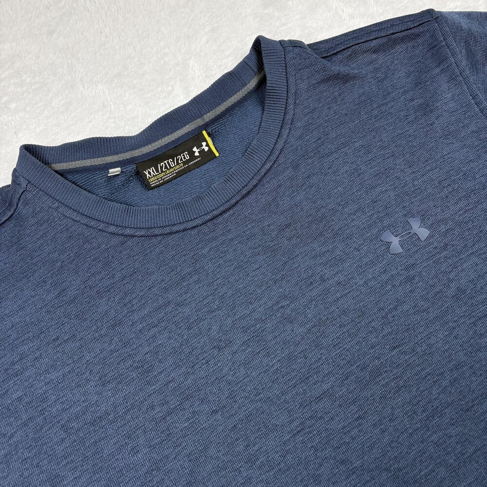 Under Armour Sweatshirt Mens 2XL Blue Pullover Breathable Storm Resistant Logo